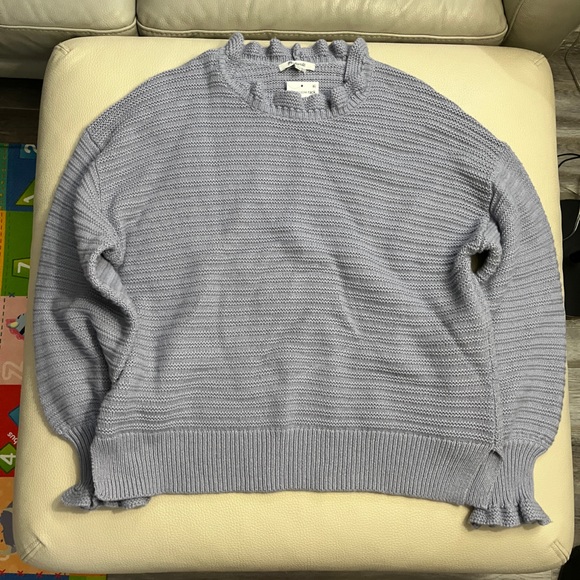 NWT - Madewell Women’s Merino Wool Blended Ruffled Collar Sweater - Size XL - Picture 3 of 9